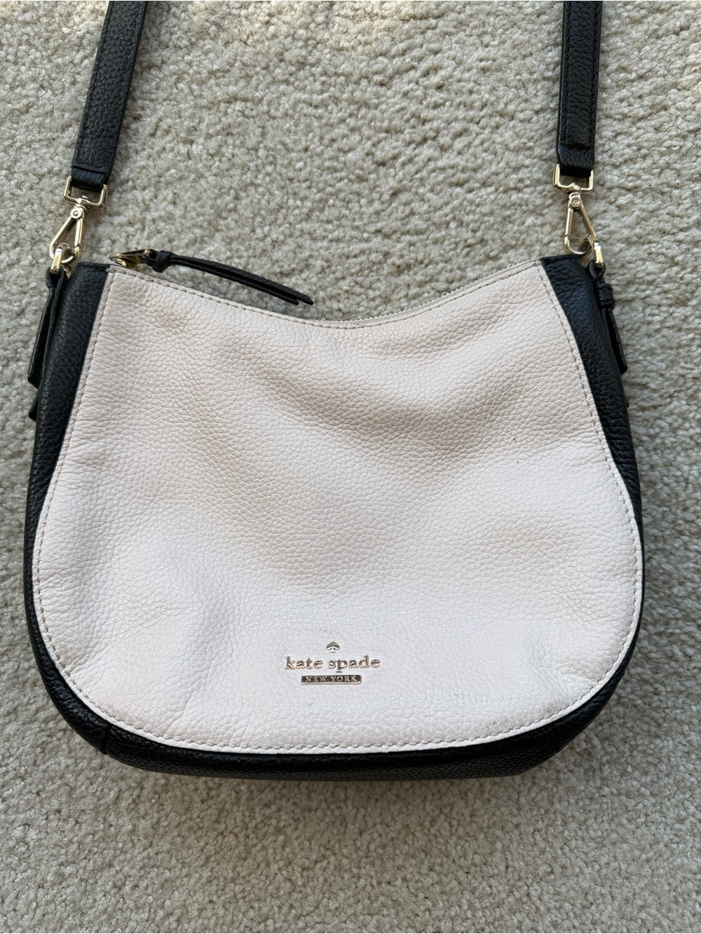 Kate Spade Off-White Crossbody Bag with Black Trim